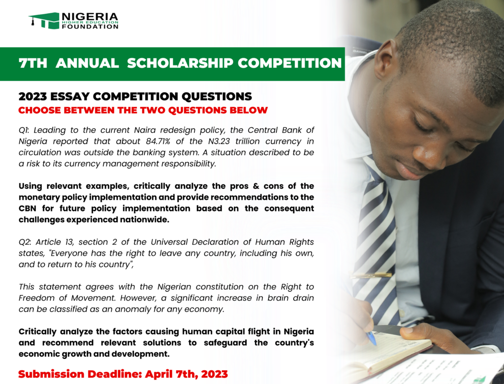 scholarship essay competitions 2023