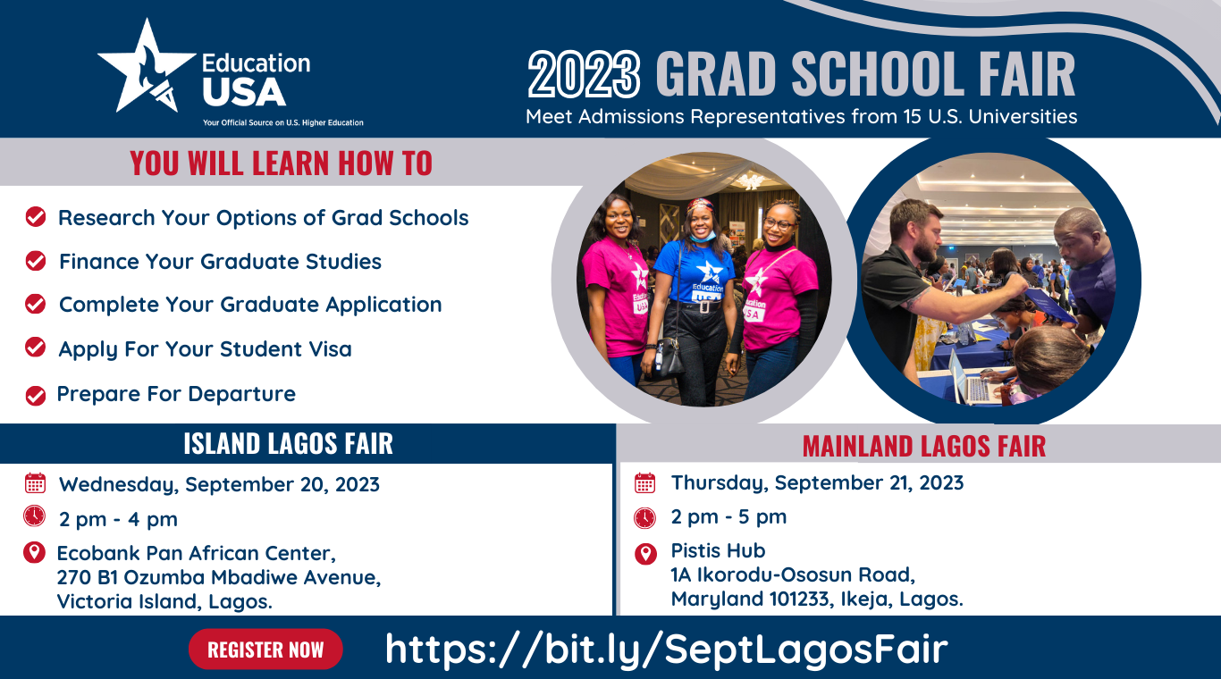 EducationUSA Graduate School Fair 2023 – Lagos, Nigeria – Opportunity Desk