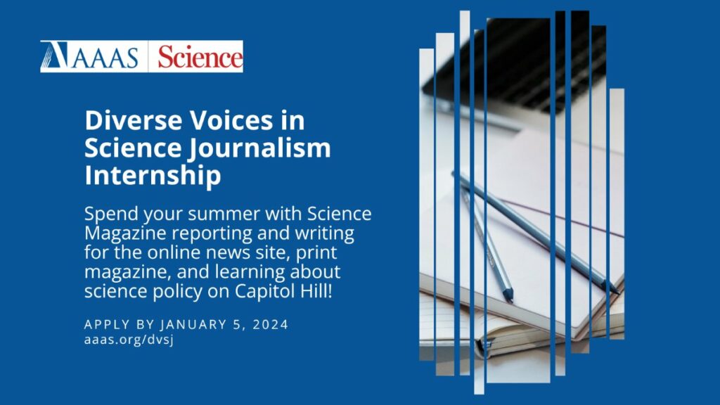 AAAS Diverse Voices in Science Journalism Internship 2024 (Paid