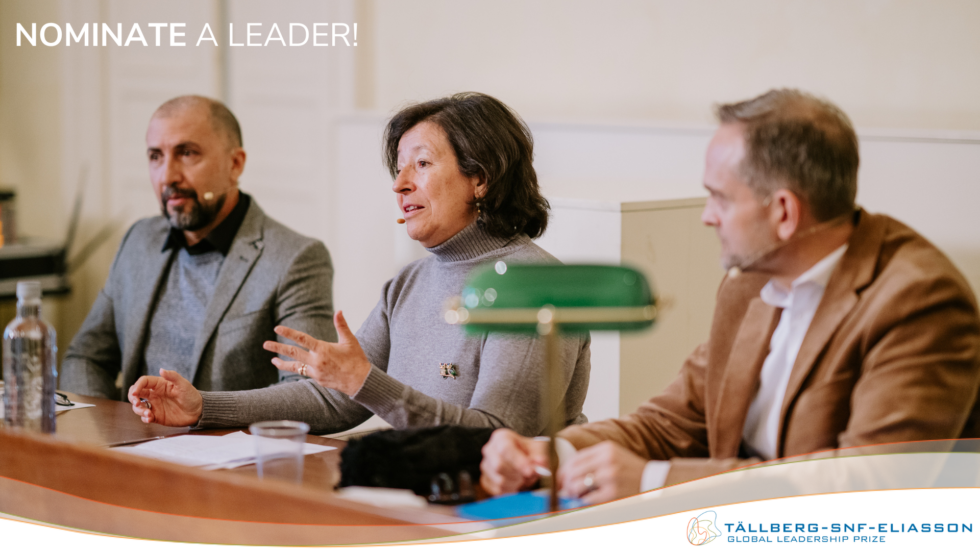 Tällberg-SNF-Eliasson Global Leadership Prize 2025 ($50,000 grant)