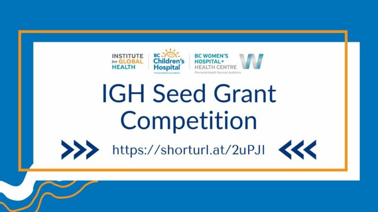 IGH-BCCWH Seed Grant Competition 2025-2026 (up to $40,000)