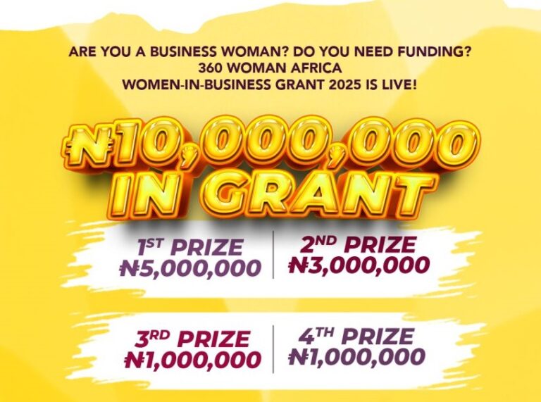 360 Woman Africa Enterprise Fund Women-in-Business Grant 2025 (₦10 million in funding)