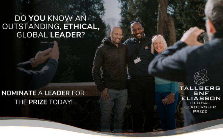Tällberg-SNF-Eliasson Global Leadership Prize 2026 ($50,000 grant)