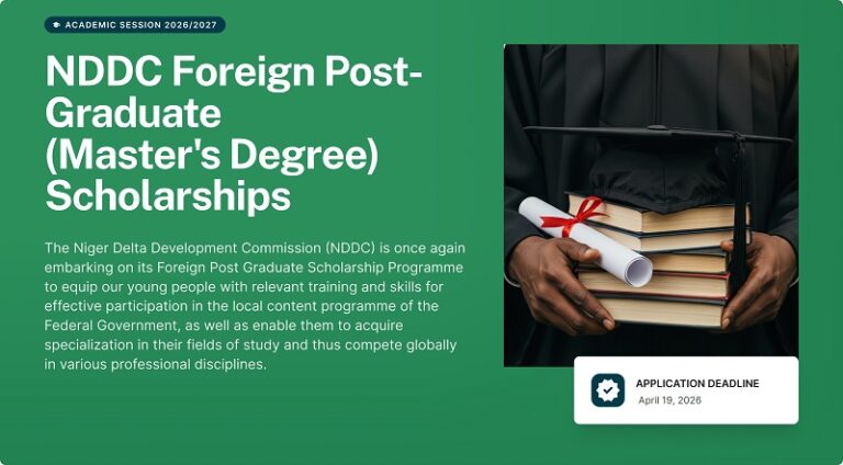 NDDC Foreign Postgraduate Scholarship Programme 2026