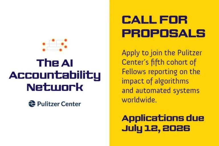 Pulitzer Center AI Accountability Fellowships 2026 (up to $25,000)