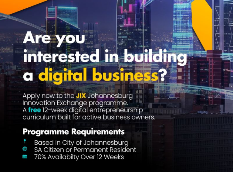 Johannesburg Innovation Exchange (JIX) Gig-Economy Entrepreneurship Programme 2026