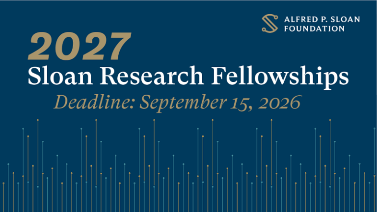Sloan Research Fellowships 2027 (up to $75,000)
