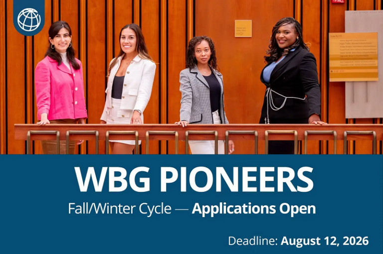 World Bank Group (WBG) Pioneers Program 2026
