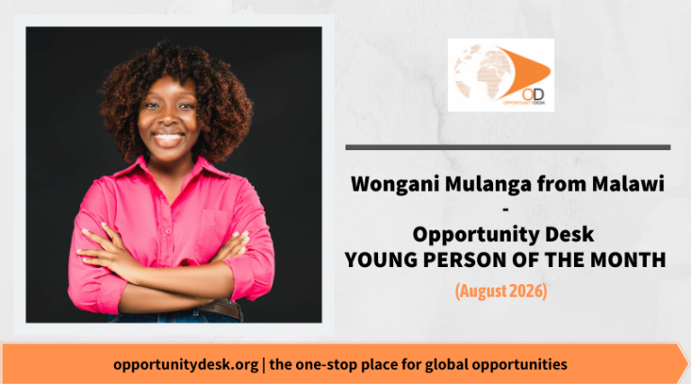 Wongani Mulanga from Malawi is OD Young Person of the Month – August 2026