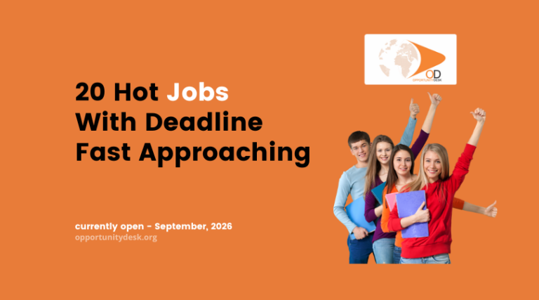 20 Hot Jobs With Deadline Fast Approaching – September 10, 2026