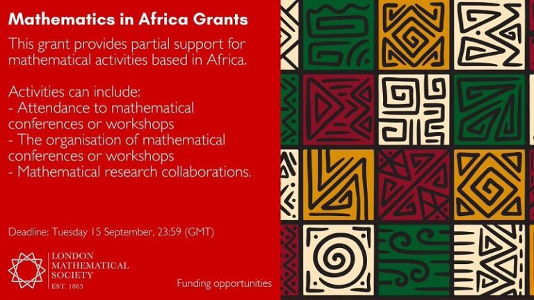 London Mathematical Society (LMS) Mathematics in Africa Grant 2026 (up to £2,000)