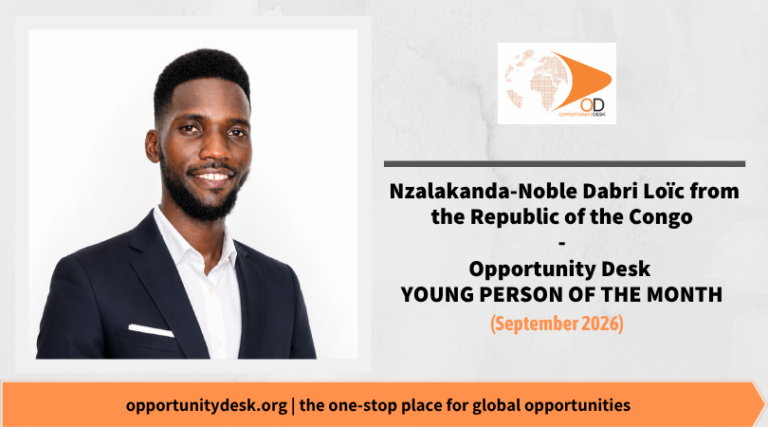 Nzalakanda-Noble Dabri Loïc from the Republic of the Congo is OD Young Person of the Month – September 2026