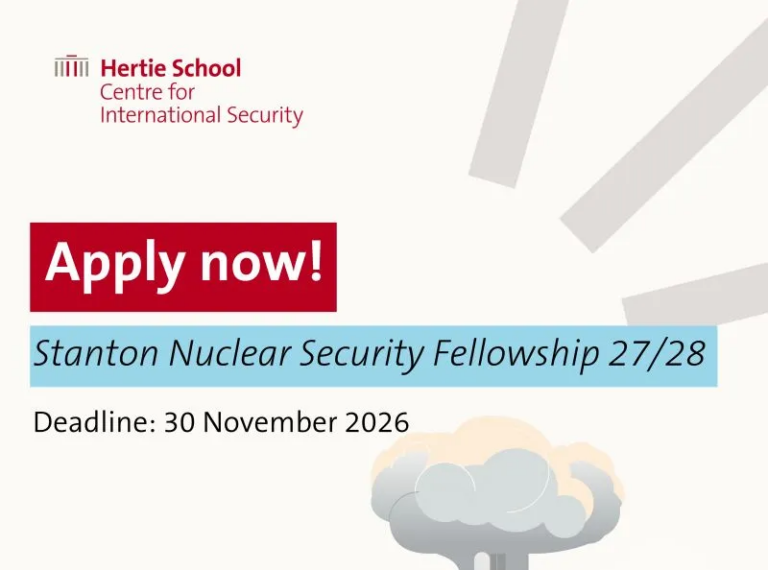 Stanton Nuclear Security Fellows Program 2027/2028 (Stipend available)
