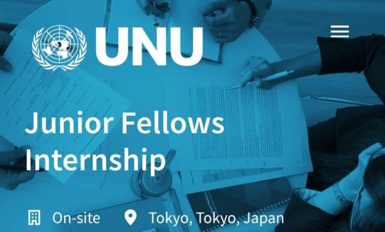United Nations University (UNU) Junior Fellows Internship 2027